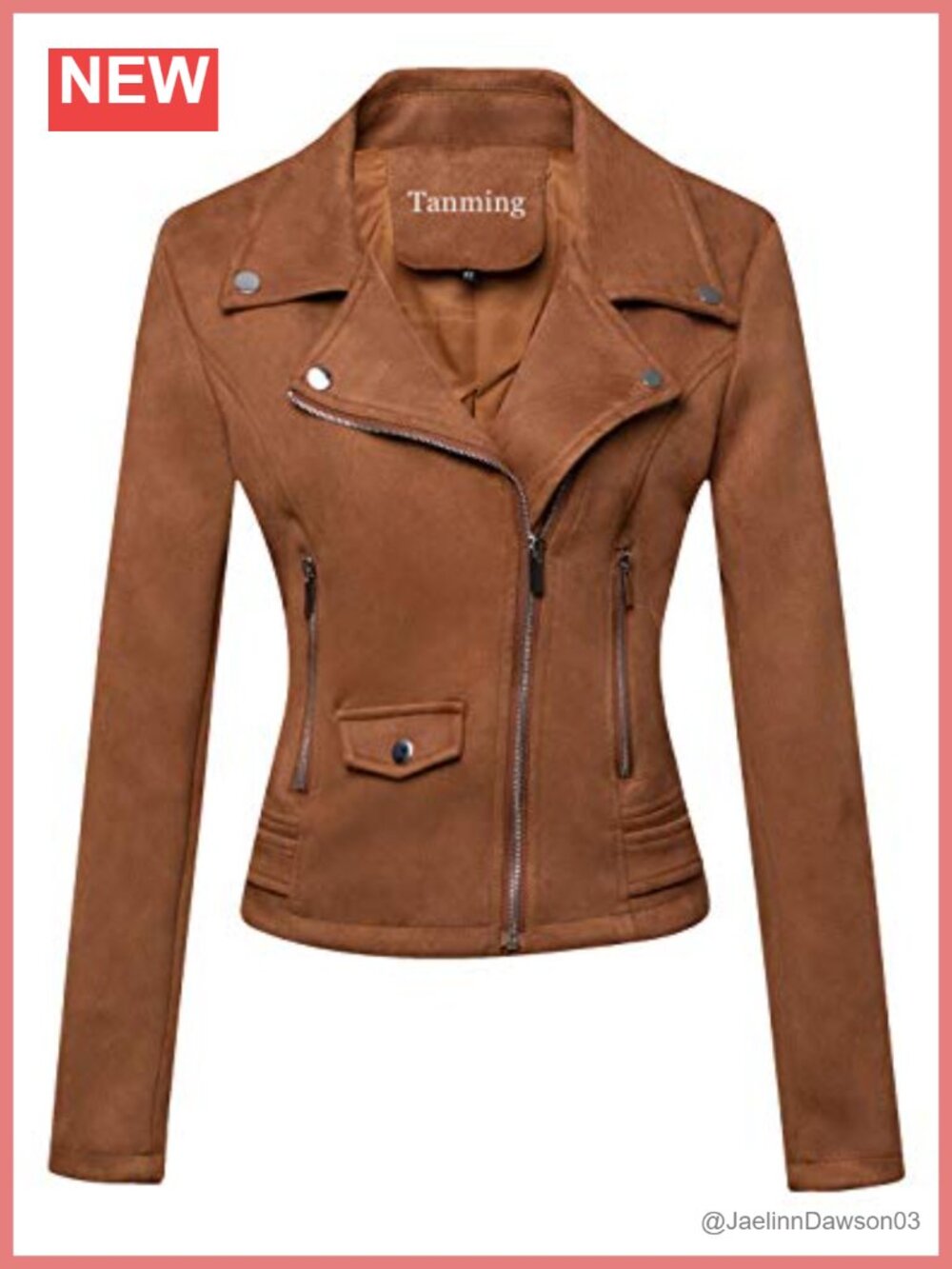 Faux Leather Moto Biker Short Jacket Notch Collar Zip Up Lightweight